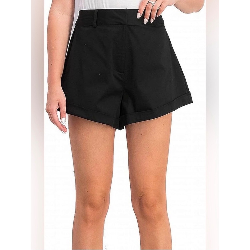 Danielle Bernstein Black High Rise Tailored Shorts Size 2